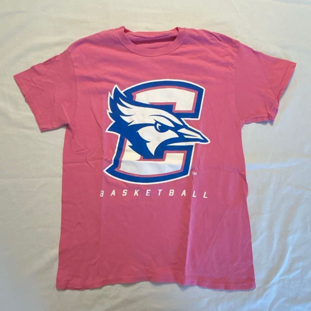 Creighton University Basketball T-Shirt Cancer Awareness: Gildan Medium Cotton P